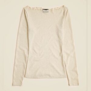 Nwt J. Crew Sheer metallic Boatneck Top Size SMALL